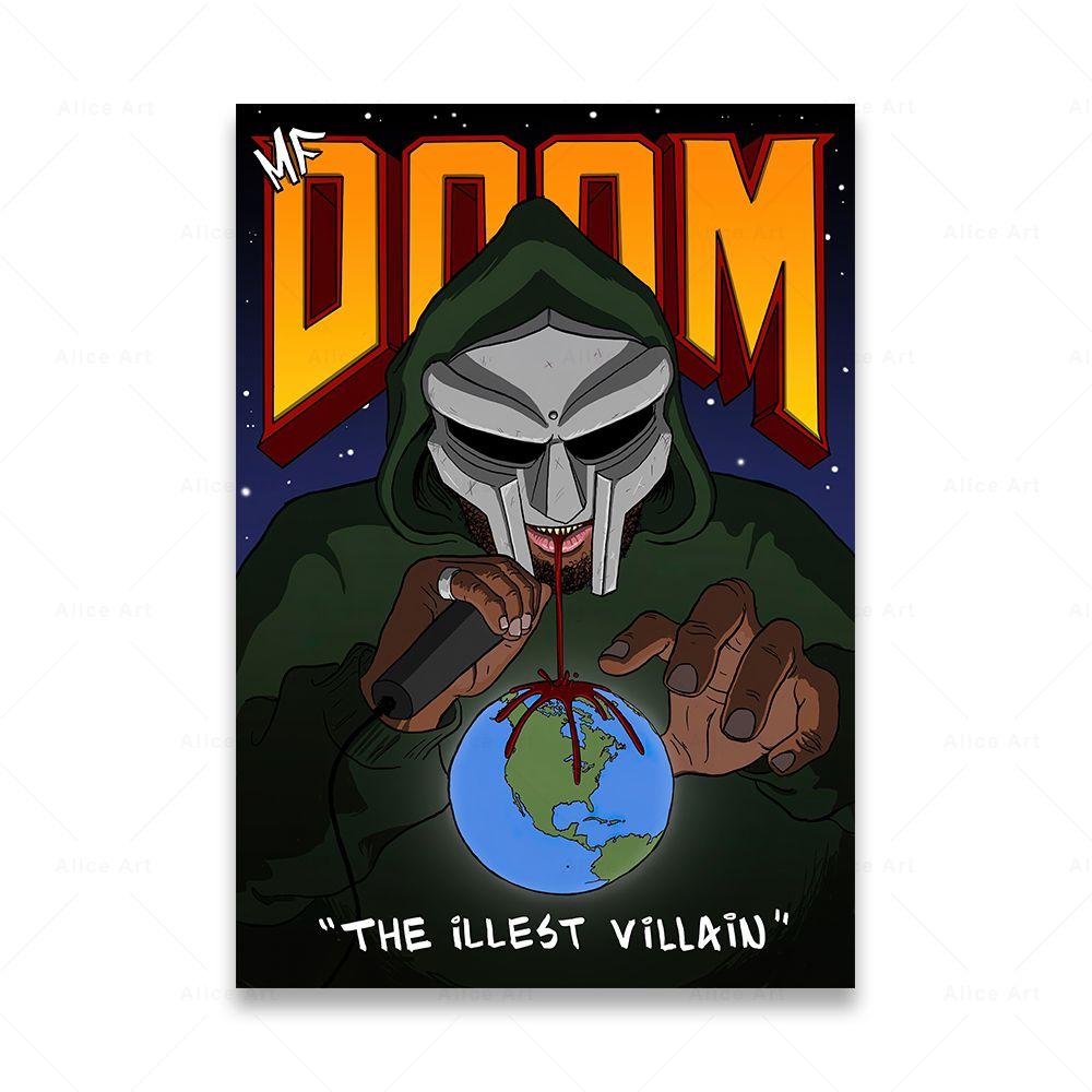Певица Madvillain MF Doom плакаты Декор комнаты Хип-Хоп Рэп Музыкальный Альбом Звезда Настенная Картина на Холсте Для Гостиной Домашний Декор