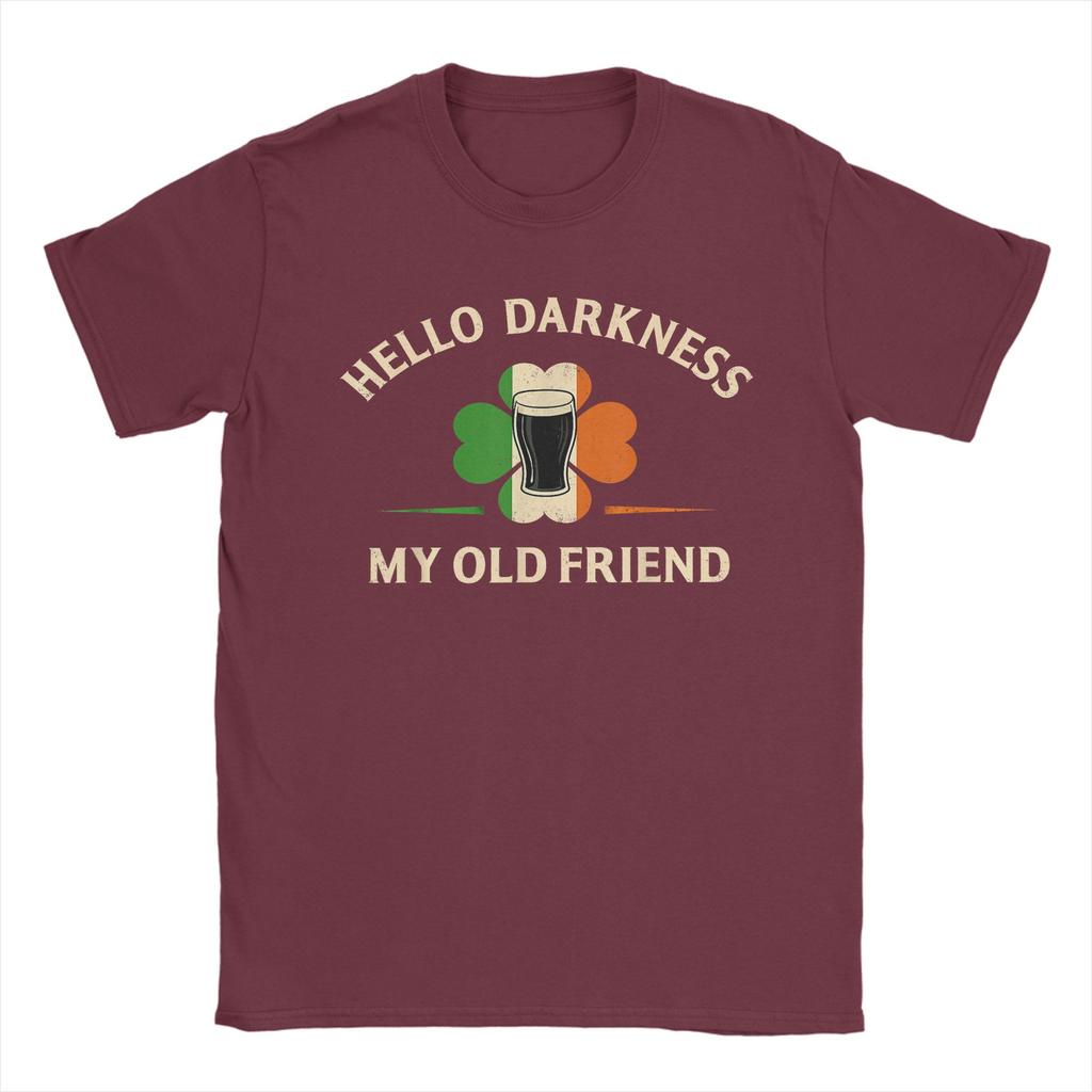 Унисекс Футболки Hello Darkness My Old Friend Ирландское Пиво Св Хлопковая Одежда Юмор Короткий Рукав Круглый Вырез Идеи для Подарка