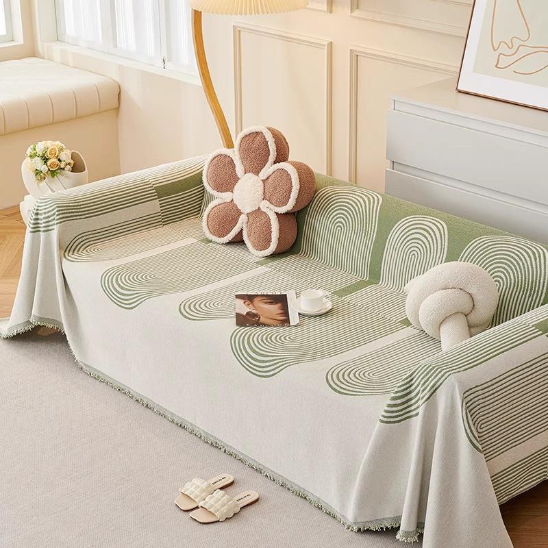 Chenille Sofa Cover Modern Geometric Universal All Thick Protector 3-Seater Couch