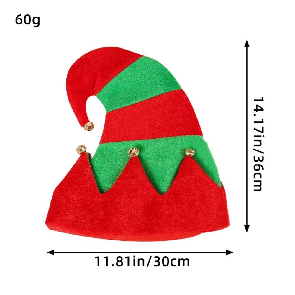New Creative Ball Stripe Xmas Cap Soft Christmas Xmas Red Santa Elf Hat Party Supplies Winter Outdoor Christmas Hat