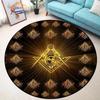 Masonic Round Carpet Freemasonry Non-slip Rug Freemason Living Room Large  All Seeing Eye S Tea Table or Chair Mat