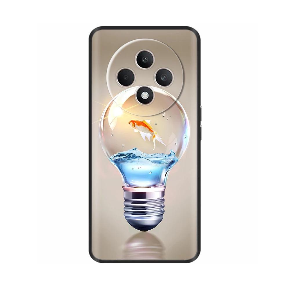 Чехол для Oppo Reno12 F CPH2687 Чехол Милое Сердечко Мягкий Черный Силикон Защитные Чехлы для Reno 12F Reno12F 5G 2024 Fundas