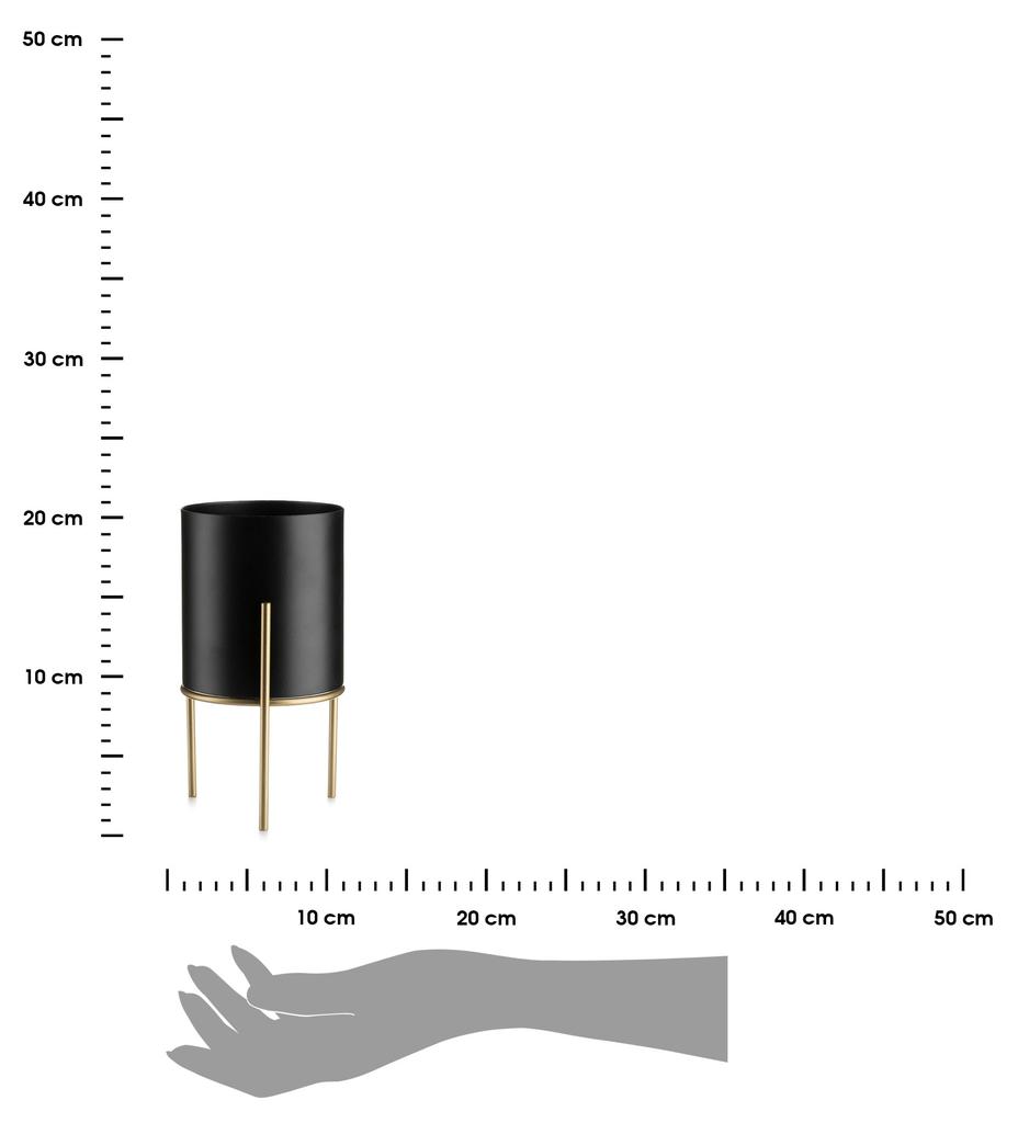 Kwietnik Nowoczesny Czarno Złoty 20 Loft