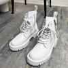Мужские повседневные высокие осенне-зимние ботинки прилив дизайнерская обувь ковбойские ботинки из натуральной кожи на платформе короткие ботильоны кроссовки