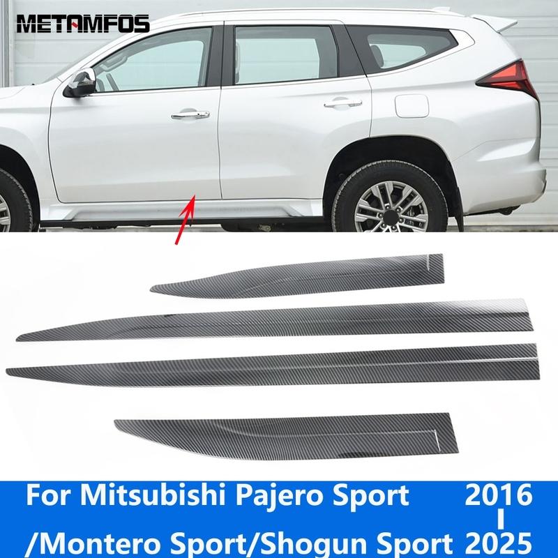 Для Mitsubishi Pajero/Montero/Shogun Sport 2016-2024 2025 Хромированная Боковая Линия Двери Накладка Порога Кузова Отделка Автоаксессуары