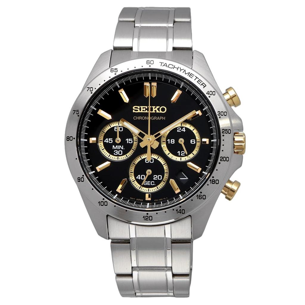 SEIKO Second Chronograph Quartz Watch SBTR015 Black x Gold [Seiko] 1/5 Мужские []