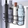 Органайзер для зонтов Стойка для зонтов Крючки для хранения Стойка для зонтов Поставьте полки для зонтов без перфорации Бытовой дверной проем Настенный подвес