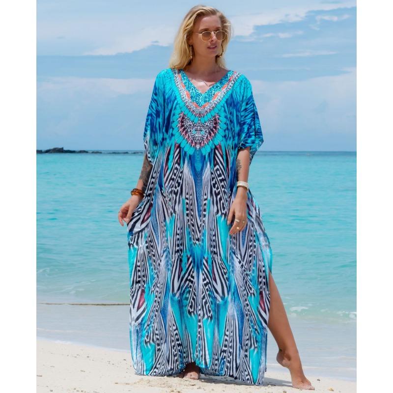 Женская мода лето весна леопардовый принт рукава 1/2 V-образный вырез свободная талия повседневные платья