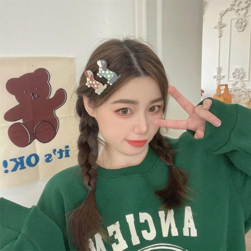 1 пара сломанных заколок для волос, мультяшная заколка для волос, милая заколка для волос с собакой