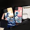 Чехол для телефона в стиле аниме «Большая волна в Канагаве» для iPhone 16 15 14 13 12 11 Pro Max Plus Ударопрочный Жесткий чехол из ТПУ+ПК