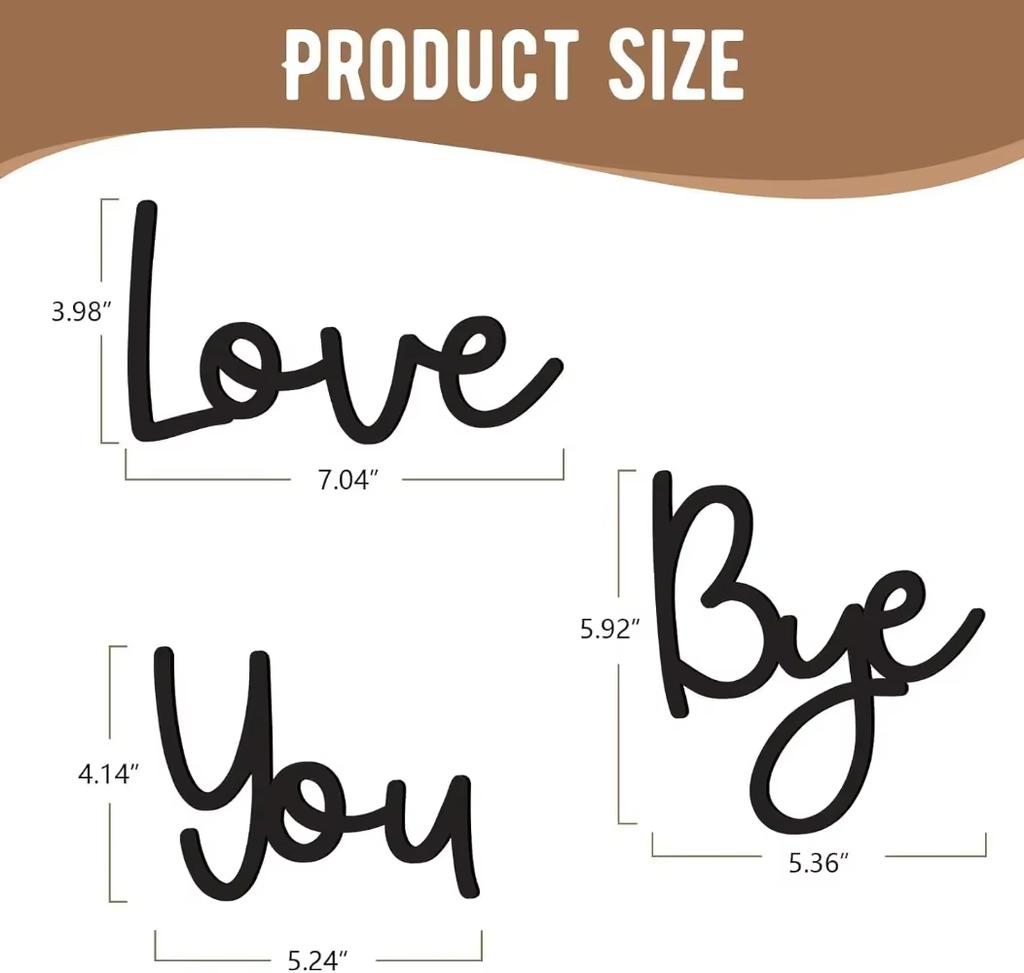 LOVE YOU BYE" Metal Sign - Home Wall Decor. Express Love and Warmth for Family & Lovers.Entryway. Valentine Decoration.