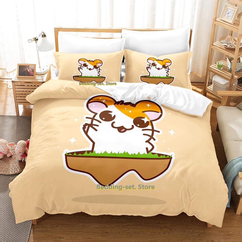 Новый комплект постельного белья Hamtaro Односпальный Twin Full Queen King Size Комплект постельного белья для спальни взрослого ребенка Трехсекционные комплекты 3D-печать Аниме Постельное Бель