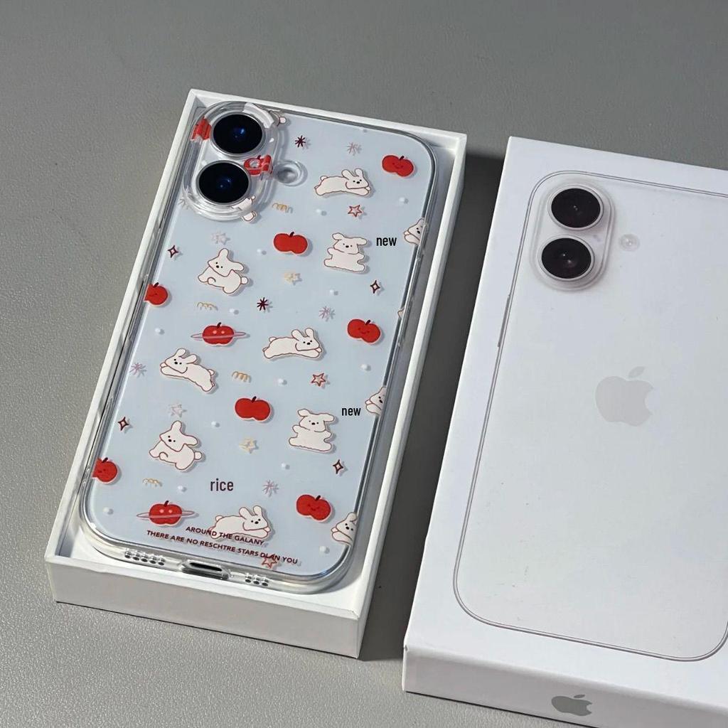 Прозрачный чехол Apple Rabbit для iPhone 17, 17 Pro Max, 16, 15, 14, 13, 12 Pro, 11 - Креативный дизайн с точными вырезами