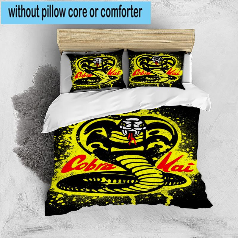Cobra Movies Of The Fighters 3pcs Bedding,Including 1pc Duvet Cover And 2pcs Pillowcases Perfect for Christmas,Ideal for Bedroom, Dormitory