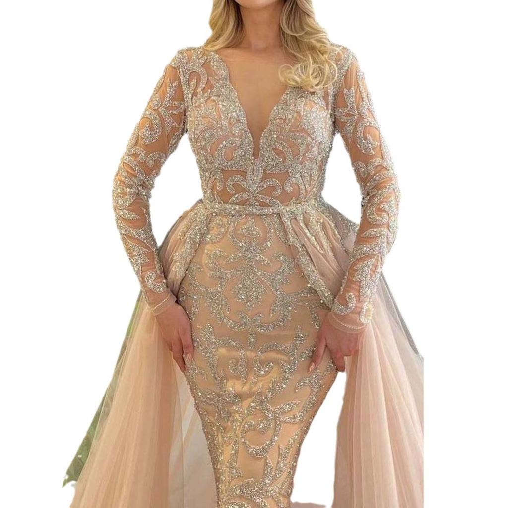 Весеннее новое европейское и американское женское свадебное платье темпераментное свадебное с шлейфом французское простое длинношеее платье