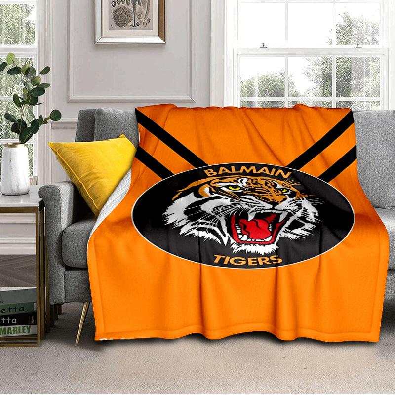 Плед Wests Tigers Roar Strength And Pride Подходит для диванов, кроватей, офисов и кемпинга - Идеальный подарок на Хэллоуин, Рождество