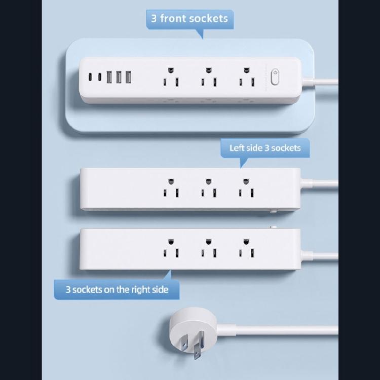 Slim Power Strips With 9Outlets 3 USB 2 USB C Port Surge Protectors Flat Plugs For Home Office Travel Charging Needs