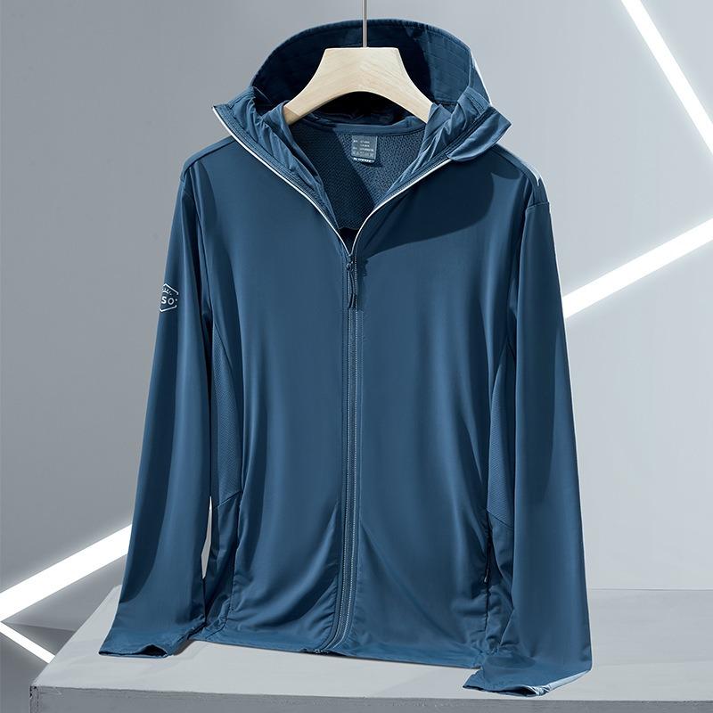 Мужская солнцезащитная одежда из ледяной пряжи, защита от УФ-лучей UPF50+, для рыбалки на открытом воздухе, дышащая одежда для кожи с капюшоном