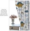 White Base Cute Dinosaur Curtain Panels, Minimal Rainbow Cloud Small Dino Full Print Drapes For Kindergarten Apartment Decor