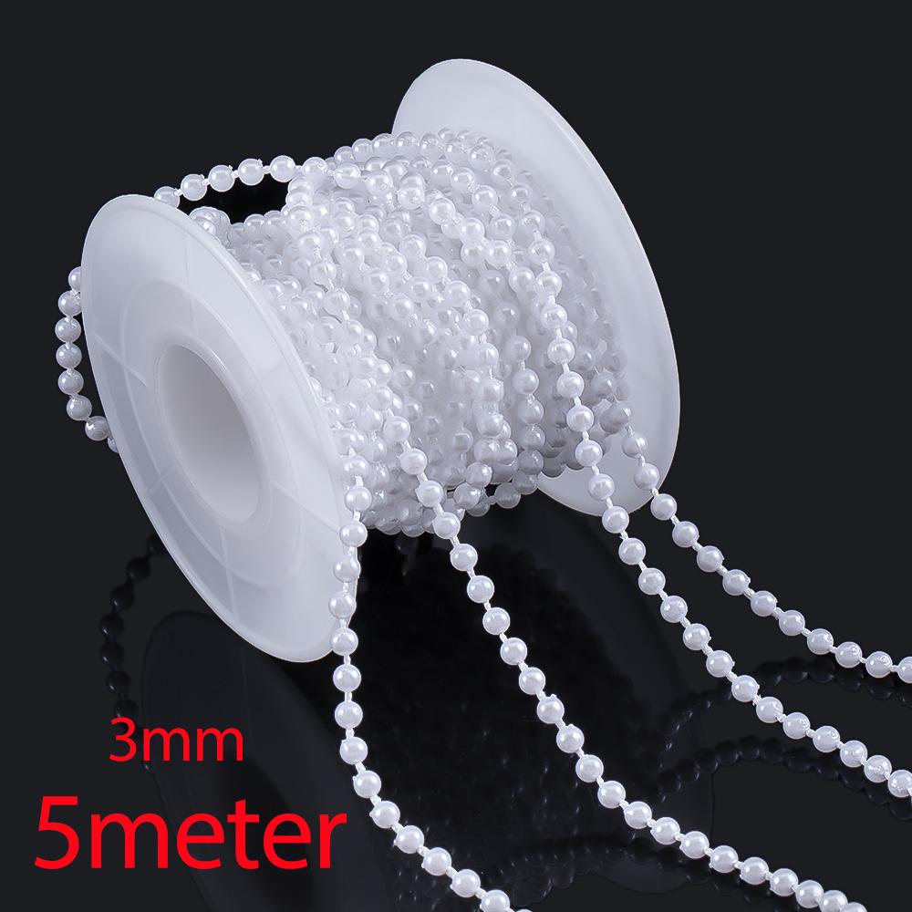 10M 2M ABS Imitation Pearl Star Bead Chain Line Cord Plastic Thread Trim DIY Wedding Party Decor Jewelry Findings Craft Material
