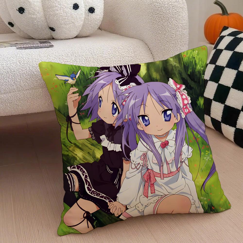 Классическая Забавная Японская Аниме Y-Yuru Yuri Наволочка Чехол для Подушки Скрытая Пуговица Прочный Полиэстер Подушка на Стул