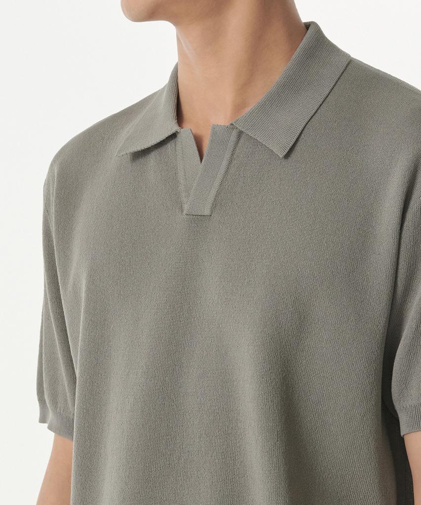 MUSINSA STANDARD Cool Touch Slit Neck Knitted Polo Shirt [Titan Grey]