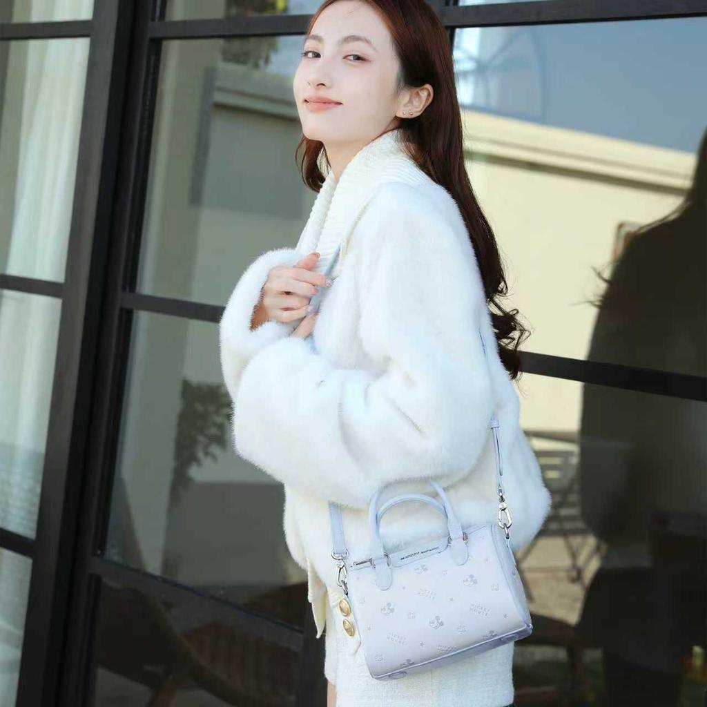Disney Sweet Academy Style Daily Versatile Commuting Outing Shopping Dating High-Value Boston Bag Women Handbag Blue BMK-72618L
