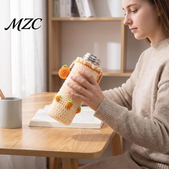 Breathable Hollow Knit Sleeve Hand Crocheted Cup Cover, Portable Elastic Wool Sleeve, Durable Water Bottle Cover Anti-Slip Protective Holder