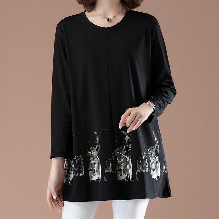 Весна и осень, мать среднего возраста, большие ярды в длинной секции свободных женских рубашек, затеняющая рубашка с низом живота, верхняя одежда для полных женщин