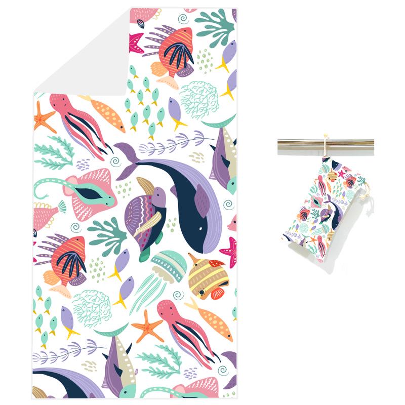 2025 Пляжное полотенце на шнурке и быстросохнущая сумка для банного полотенца