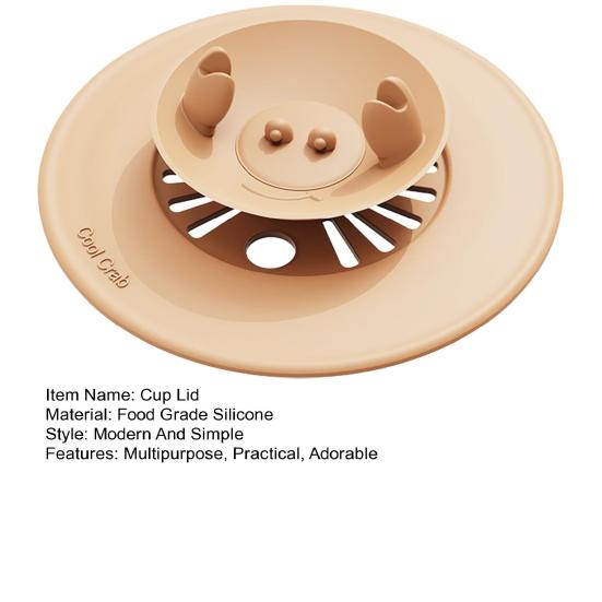 Crab Silicone Cup Covers Heat Resistant Tea Bag Mug Topper Tea Infuser Lid Accessory for Coffee Milk Hot Drinks