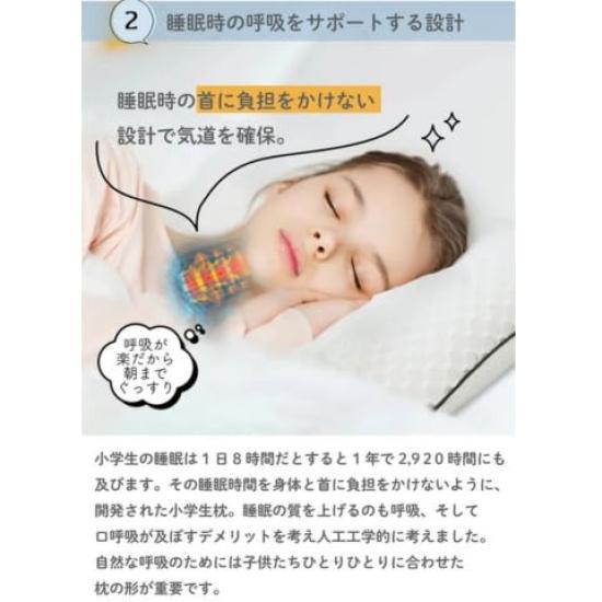 ESMERALDA Breathable Elementary School Made in Elastomer Bed Pillow Upper Pillow, Japan, Bedding, Children's Room, Pillowcase, Pipe, (Cosmos, Grades,