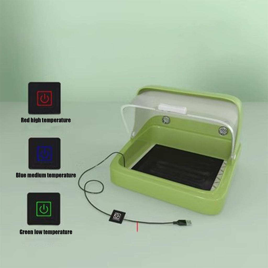 НОВЫЙ Брудер для цыплят Инкубатор для птиц Брудерная коробка Обогреватель для цыплят Визуальное гнездовое ящик Греющая подстилка с 3 температурными режимами Среда обитания для птицы