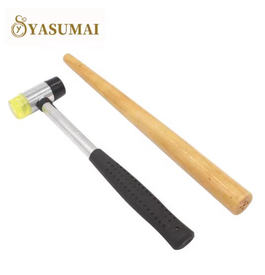 Yasumai Jewelers Rubber Hammer Mallet with Wood Ring Mandrel Sizer Sizing Adjuster Repair Tools Jewelry Making Kit