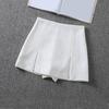 Women Mini Skirt High Waist Side Split Design Solid Color Short Skirt A-Line Design Skort