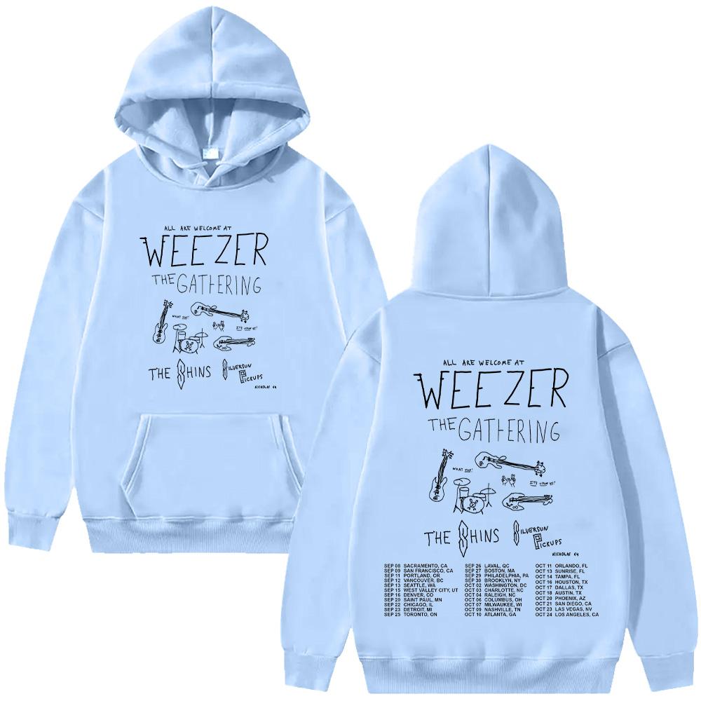 Тур группы Weezer 2026 Hooide Мода Мужчины Женщины Хип-хоп Толстовки Модные Худи с Длинным Рукавом Одежда Оверсайз Повседневные Худи