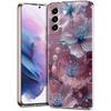 Прозрачный чехол-бампер для Samsung Galaxy S25 S24 S23 S22 S20 S21 FE Ultra S10 S10E Plus 5G с узором Белый Лотос
