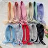 Fresh And Retro Square Scarf Cotton And Linen Small Square Scarf Polka Dot Plaid Soft Skin-Friendly Decorative Scarf Photo Scarf Headscarf Women