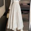 White Floral Skirt, High Waist, Spring And Summer Mid-length Design, Niche Long Skirt, Irregular Fairy Skirt