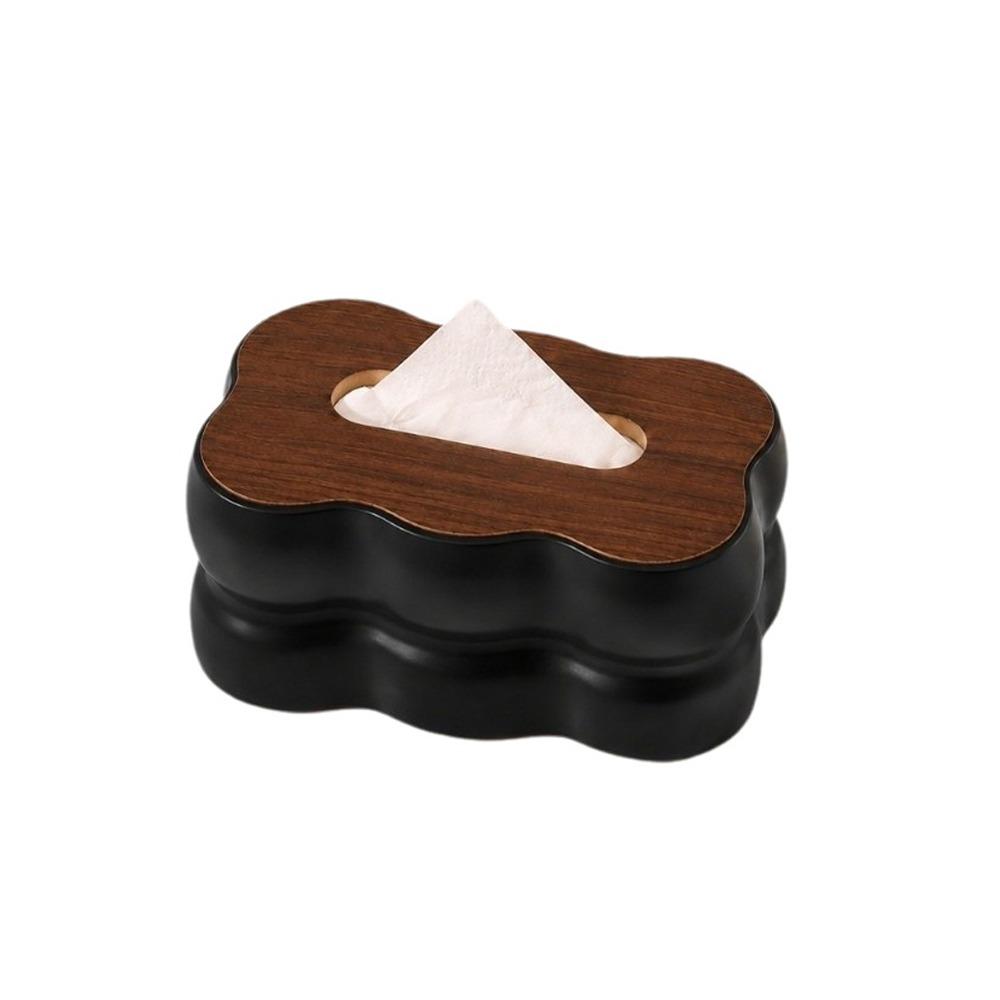 Removable Wood Lid Napkin Holder Large Capacity Desktop Tissue Box Cloud Shape Tissue Box Desktop