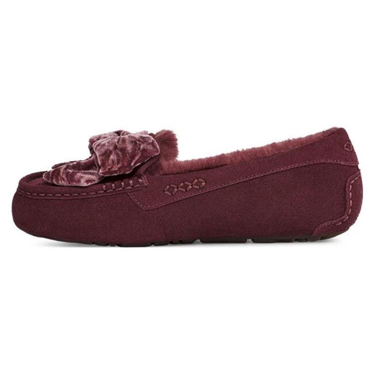 UGG Повседневные Мини-лоферы с Пушистым Бантом 'Tan Velvet Black' Женские 1138650