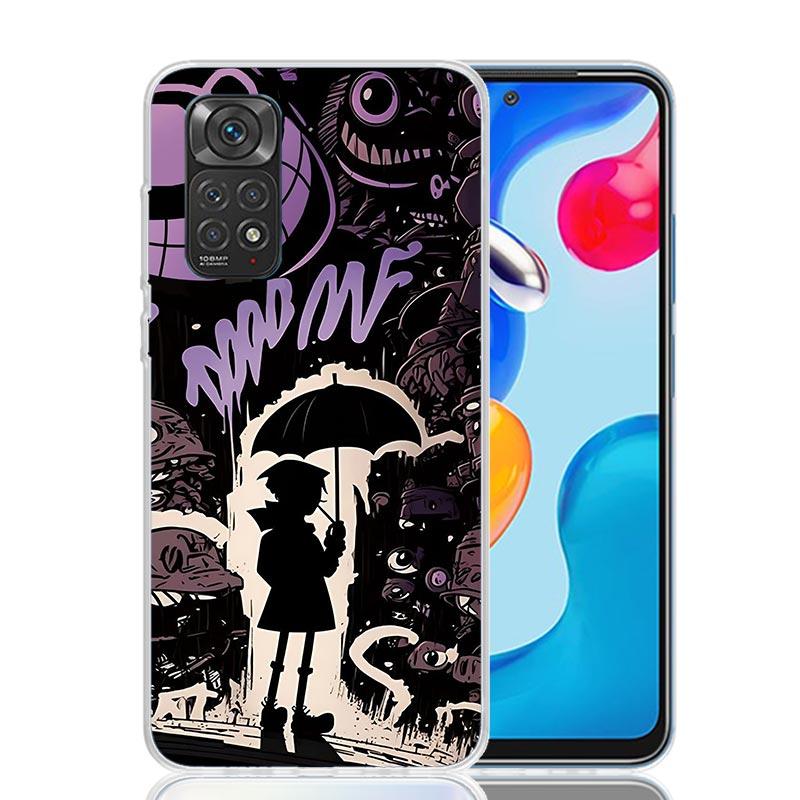 Graffiti Fashion Cool Phone Case For Xiaomi Redmi Note 15 14 13 12S 12 Pro Plus 11S 11E 11 11T 10S 10 Art Soft Pattern Cover Red