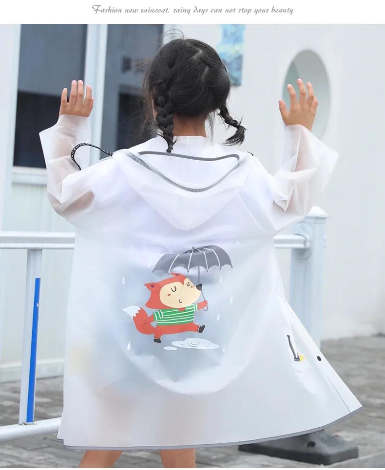 Детский плащ однотонный школьный рюкзак для мальчиков, цельный пончо, длинный утепленный плащ для девочек, куртка для ходьбы