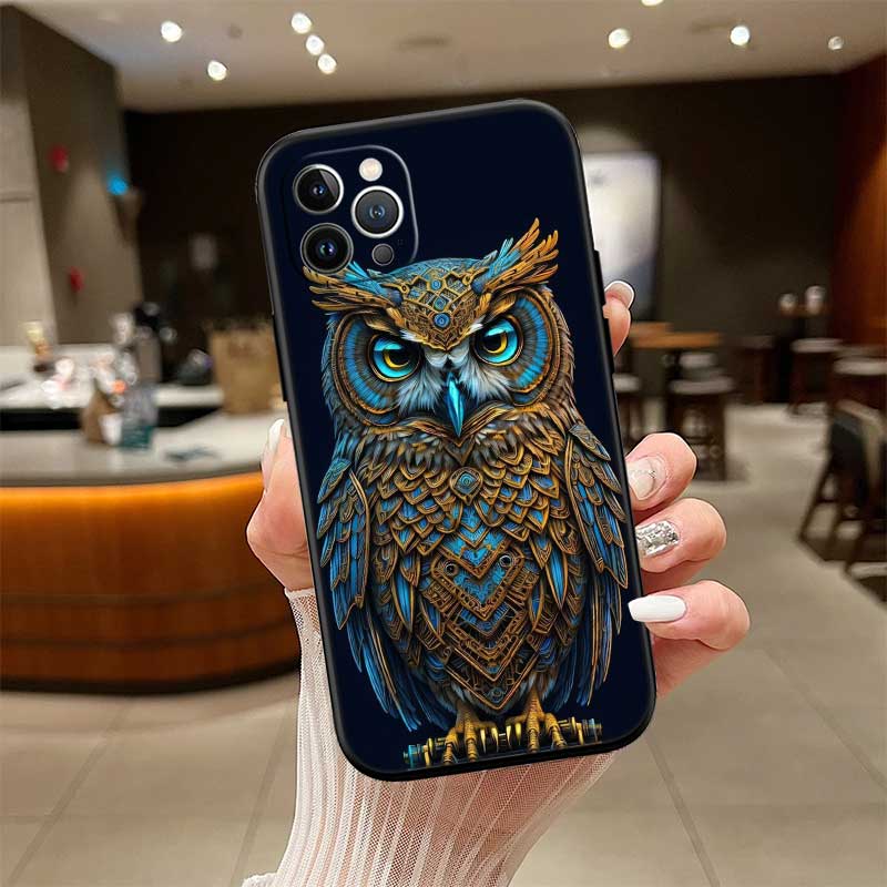RE16 Cartoon Art Owl Shell Phone Case for Samsung Galaxy Note 10 20 S23 S24 S25 Ultra FE Plus Edge Lite A02S A35 A07 A17