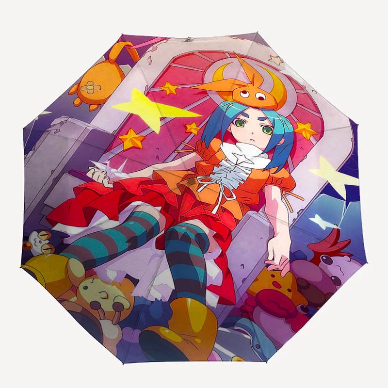 1pc Outdoor Umbrella with Cute Anime Characters - Automatic Opening/Closing, Portable 3-Fold Design, 8-Rib Iron Frame - Perfect Gift for Fans, Tr