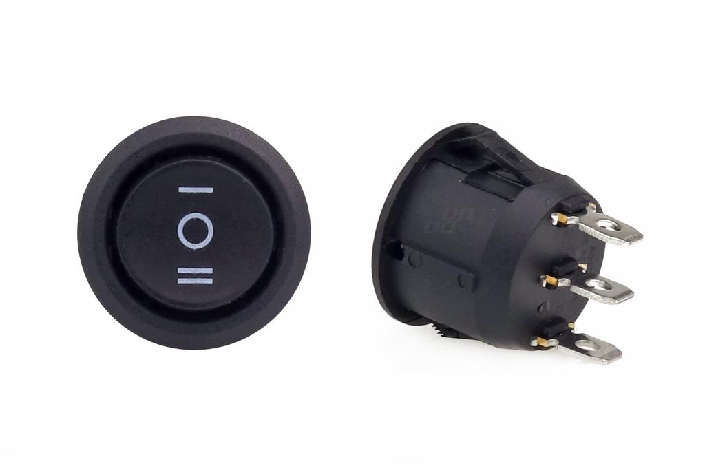 Black Round Switch 12/230V Bu03 Amio-02463