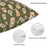 Golden Retrievers On Olive Square Pillowcase Polyester Linen Velvet Creative Zip Decorative Throw Pillow Case Sofa Seater Cover