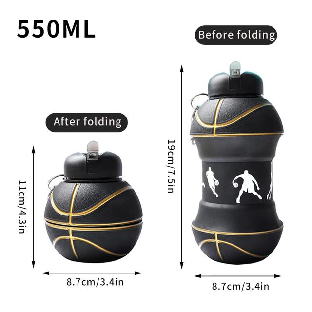Fold Water Bottle Cups Mug Outdoor Sports Basketball Football Baseball Tennis Golf School Leakproof Portable Kids Water Bottle