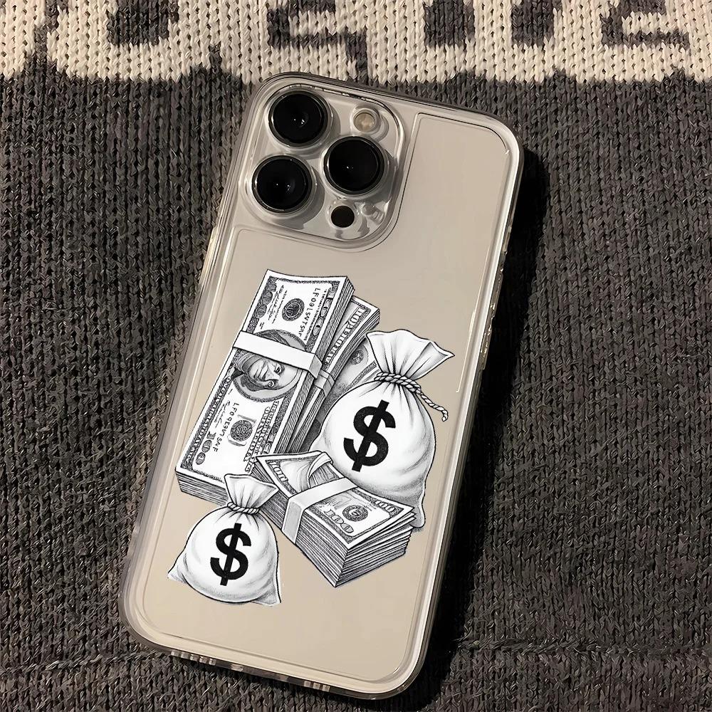 Чехол Full Screen Of Cash для Samsung Galaxy S23 S24 S25 S26 Ultra S22 S21 S20 Plus FE A50 A53 A72 A73 A71 Прозрачный Мягкий Чехол