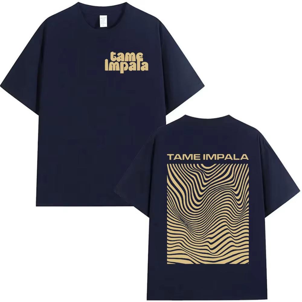 Психоделическая группа Tame Impala 100% хлопок мужская рубашка оверсайз Графика альбома Женская Y2k Хип-хоп Уличная одежда Футболка